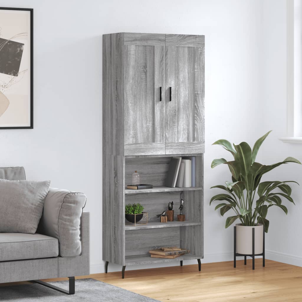 Buffet haut Sonoma gris 69,5x34x180 cm Bois d'ingénierie - XIOS