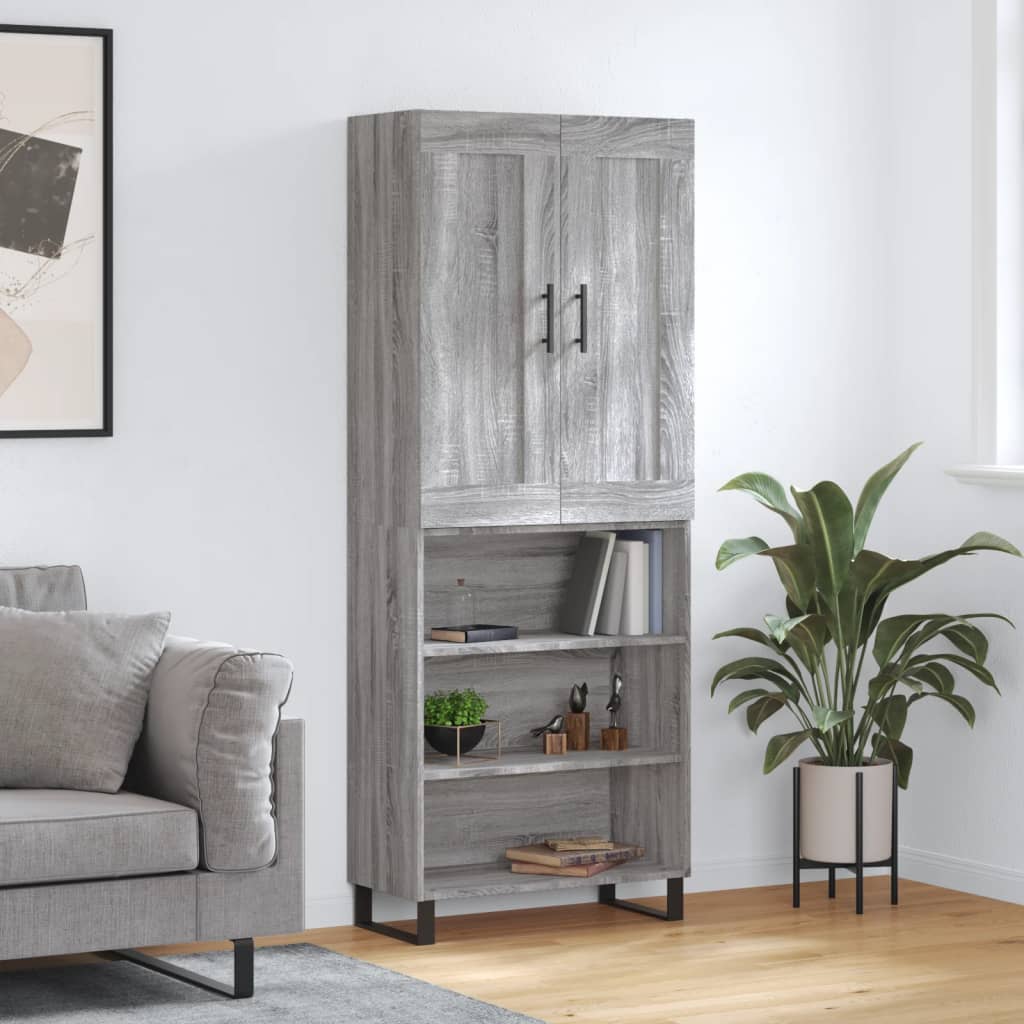Buffet haut Sonoma gris 69,5x34x180 cm Bois d'ingénierie - XIOS