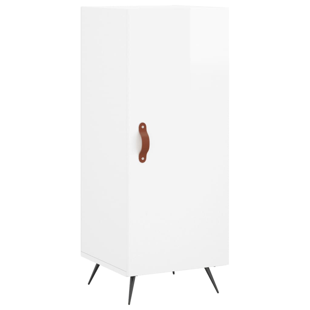 Buffet haut Blanc brillant 34,5x34x180 cm Bois d'ingénierie - XIOS
