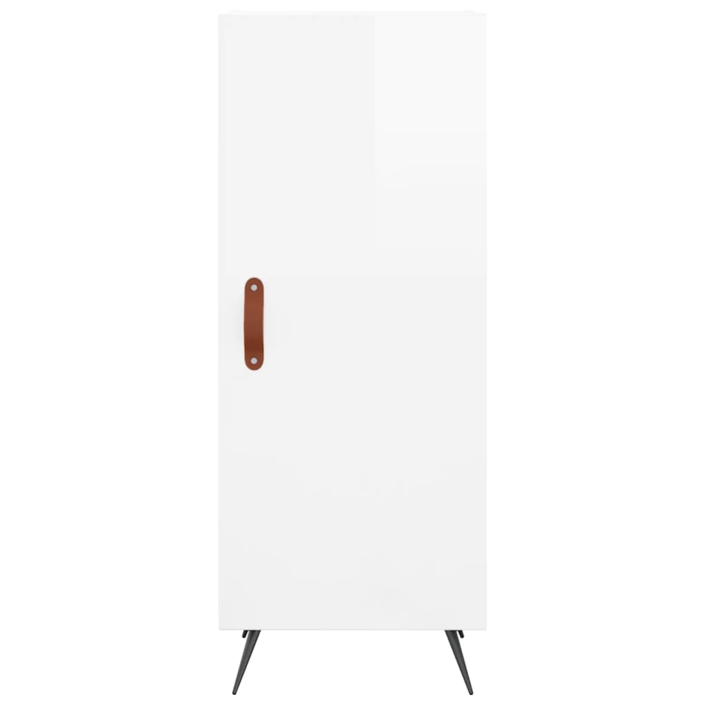 Buffet haut Blanc brillant 34,5x34x180 cm Bois d'ingénierie - XIOS