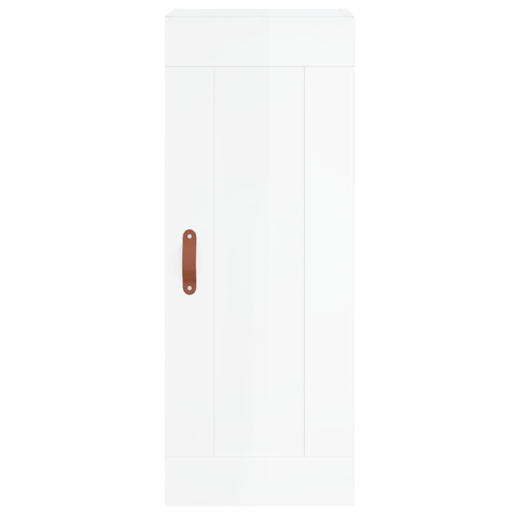 Buffet haut Blanc brillant 34,5x34x180 cm Bois d'ingénierie - XIOS