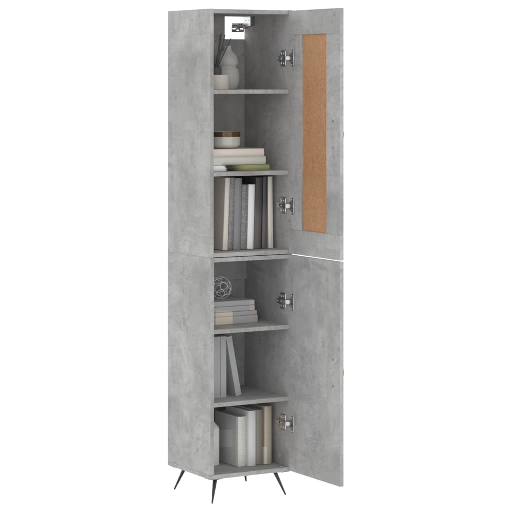 Buffet haut Gris béton 34,5x34x180 cm Bois d'ingénierie - XIOS