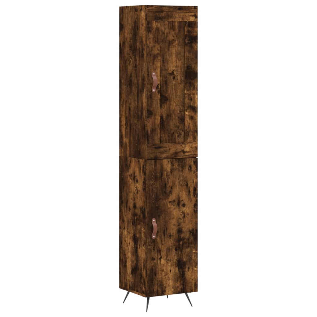 Buffet haut Chêne fumé 34,5x34x180 cm Bois d'ingénierie - XIOS