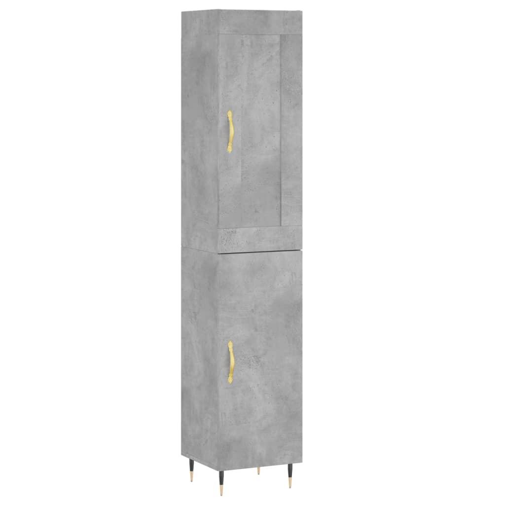 Buffet haut Gris béton 34,5x34x180 cm Bois d'ingénierie - XIOS
