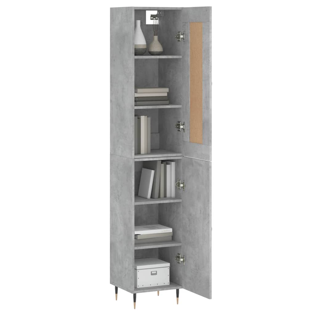 Buffet haut Gris béton 34,5x34x180 cm Bois d'ingénierie - XIOS