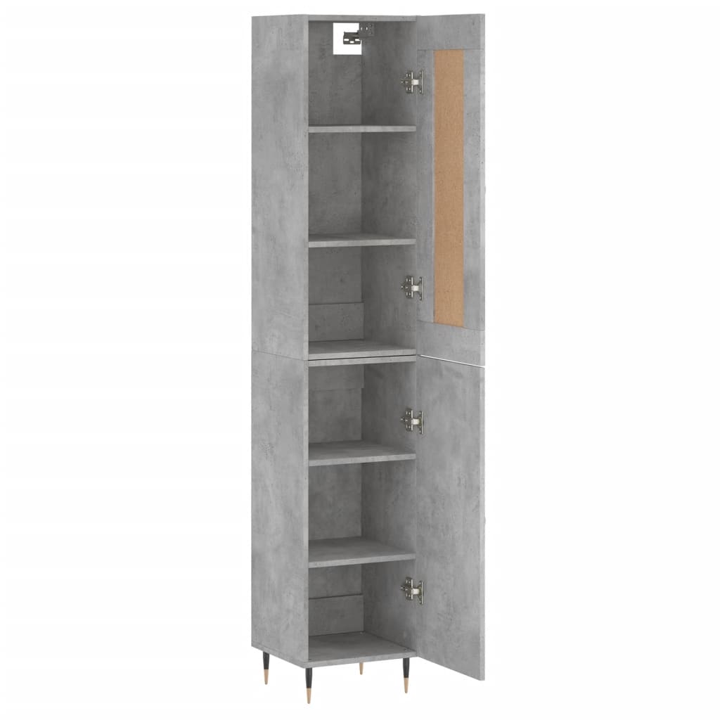 Buffet haut Gris béton 34,5x34x180 cm Bois d'ingénierie - XIOS