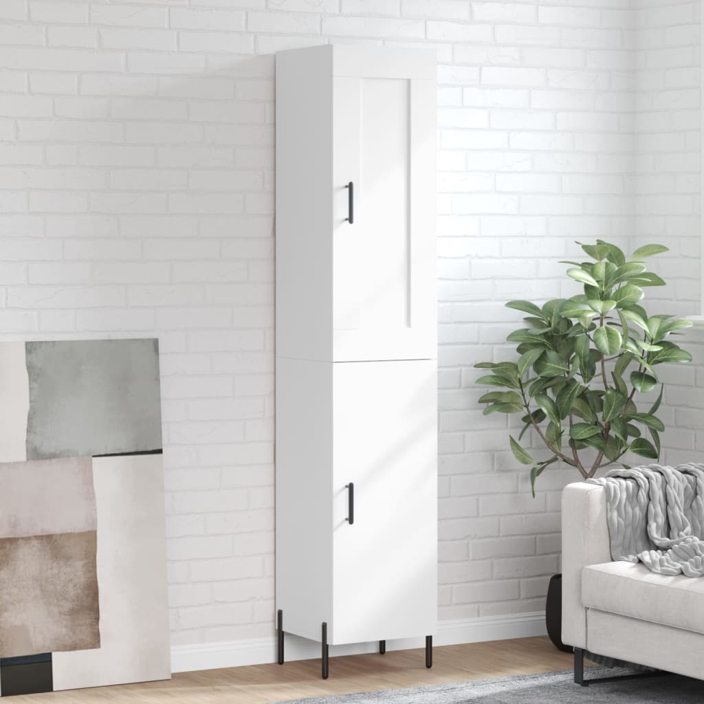 Buffet haut Blanc 34,5x34x180 cm Bois d'ingénierie - XIOS