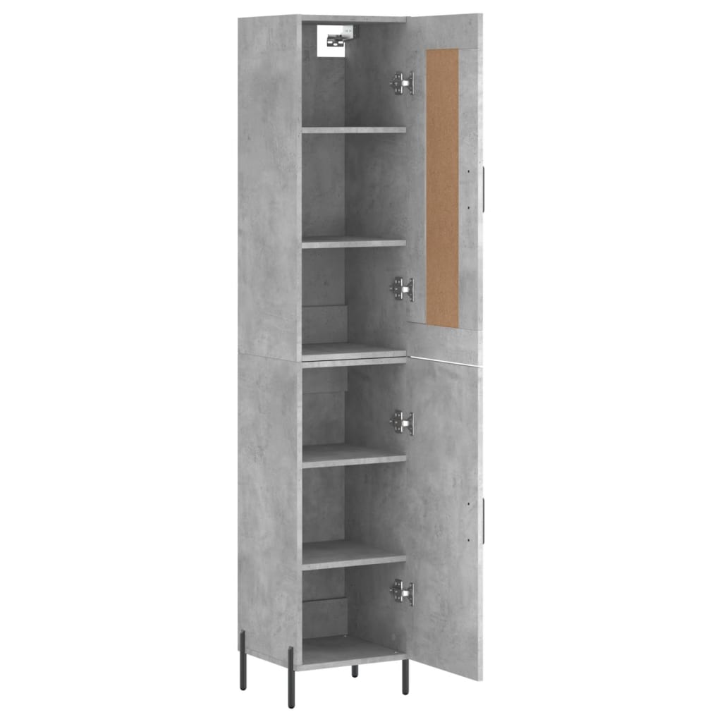 Buffet haut Gris béton 34,5x34x180 cm Bois d'ingénierie - XIOS