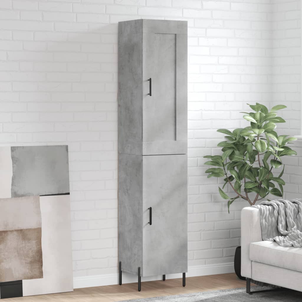 Buffet haut Gris béton 34,5x34x180 cm Bois d'ingénierie - XIOS