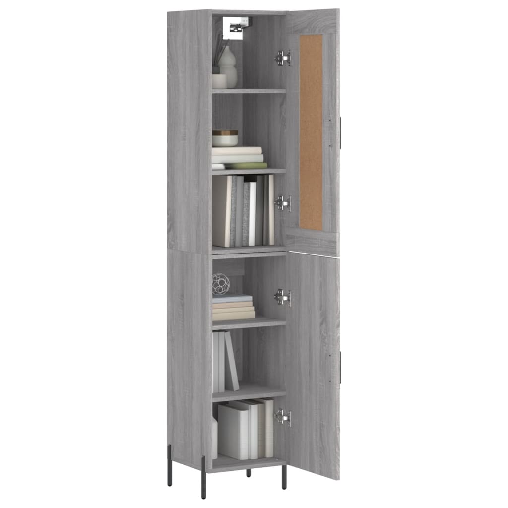 Buffet haut Sonoma gris 34,5x34x180 cm Bois d'ingénierie - XIOS