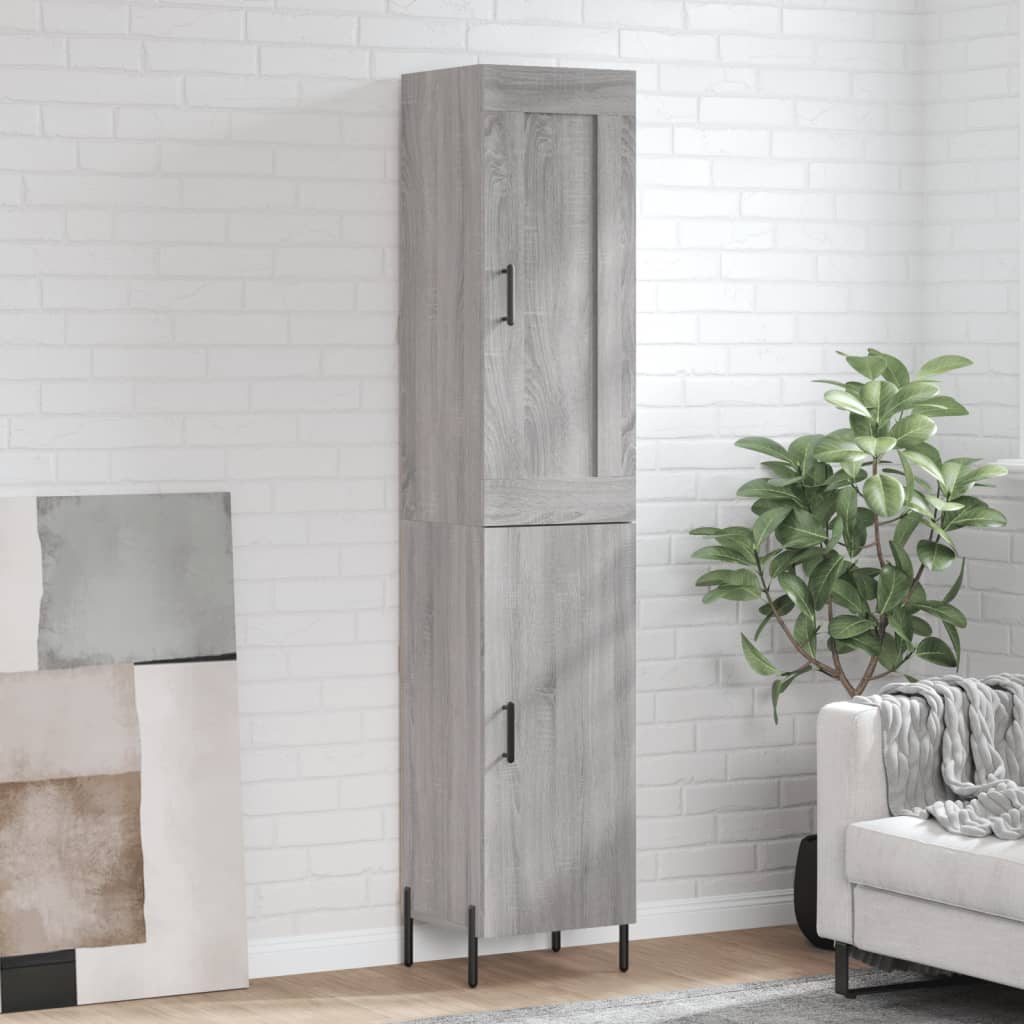 Buffet haut Sonoma gris 34,5x34x180 cm Bois d'ingénierie - XIOS