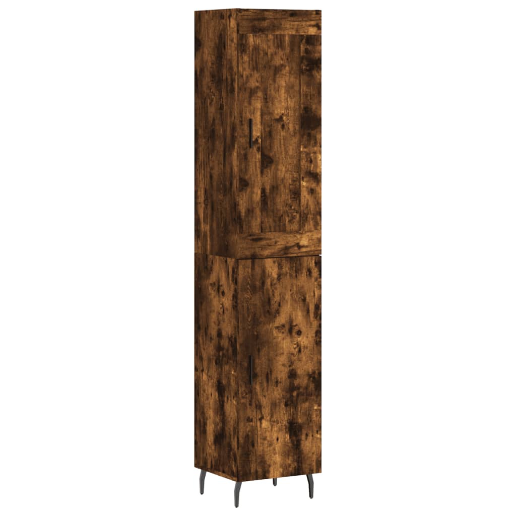Buffet haut Chêne fumé 34,5x34x180 cm Bois d'ingénierie - XIOS