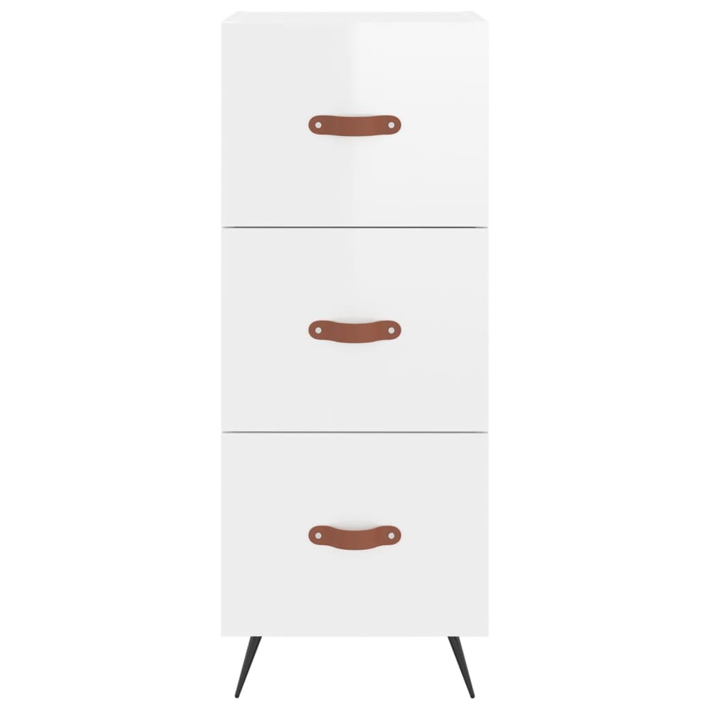 Buffet haut Blanc brillant 34,5x34x180 cm Bois d'ingénierie - XIOS