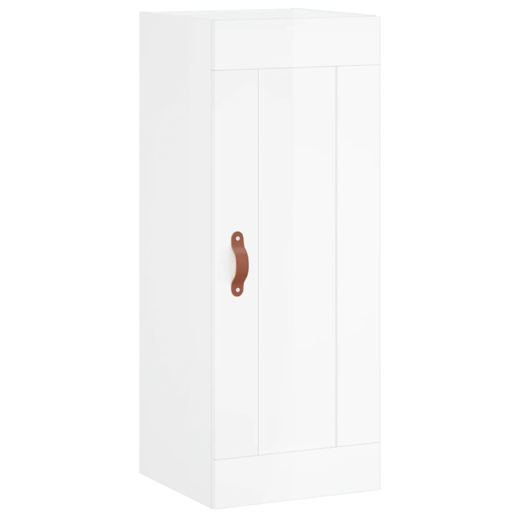 Buffet haut Blanc brillant 34,5x34x180 cm Bois d'ingénierie - XIOS