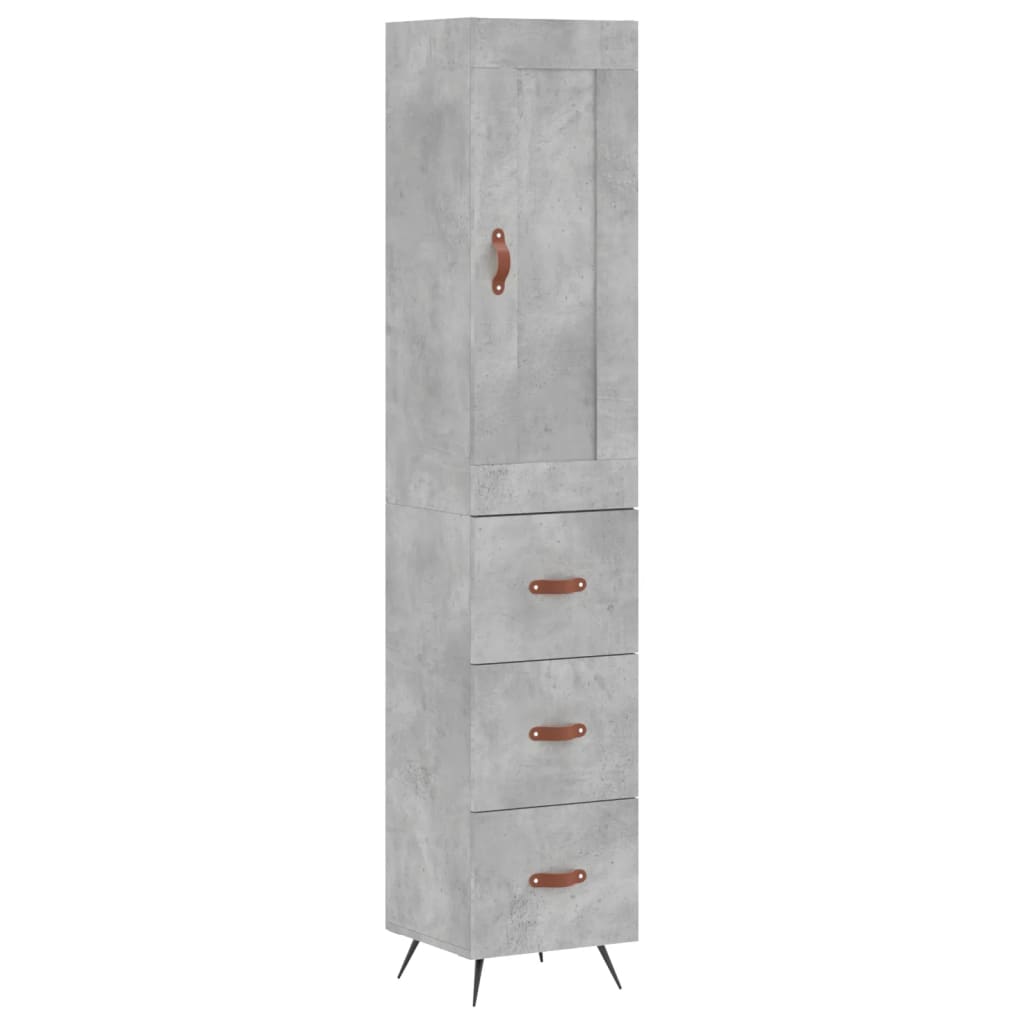 Buffet haut Gris béton 34,5x34x180 cm Bois d'ingénierie - XIOS