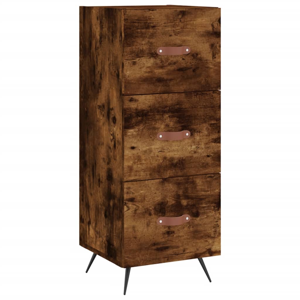 Buffet haut Chêne fumé 34,5x34x180 cm Bois d'ingénierie - XIOS