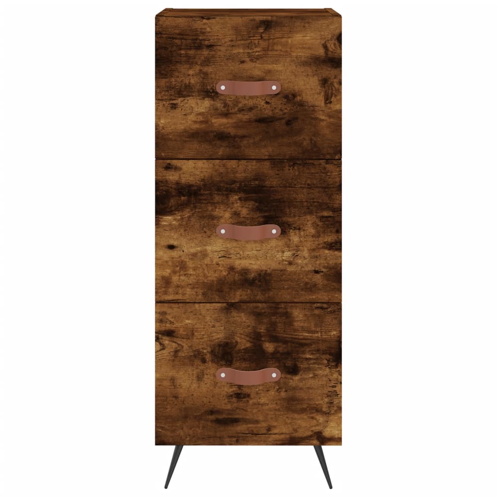 Buffet haut Chêne fumé 34,5x34x180 cm Bois d'ingénierie - XIOS