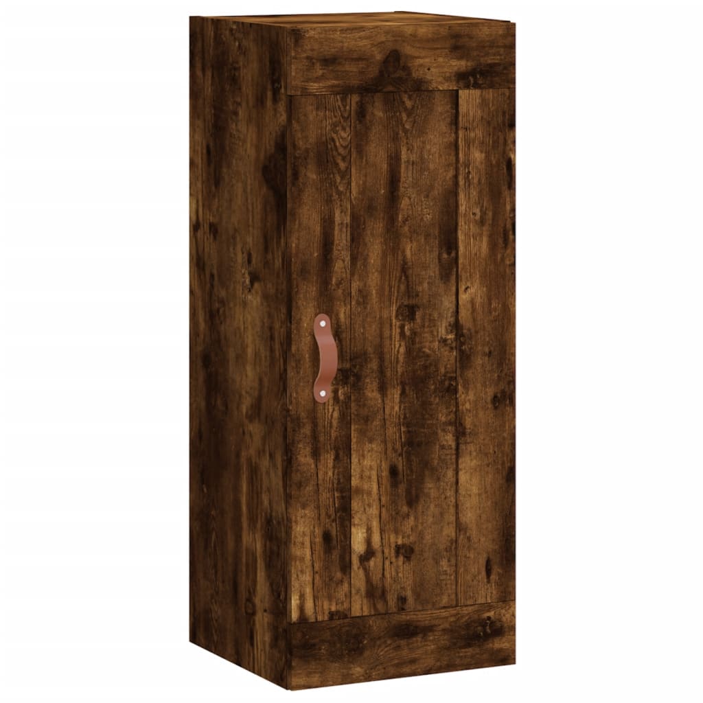 Buffet haut Chêne fumé 34,5x34x180 cm Bois d'ingénierie - XIOS