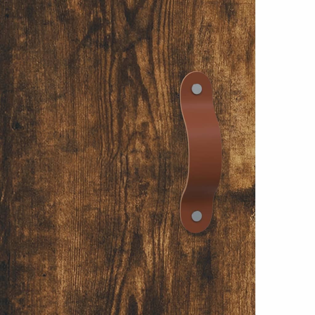 Buffet haut Chêne fumé 34,5x34x180 cm Bois d'ingénierie - XIOS