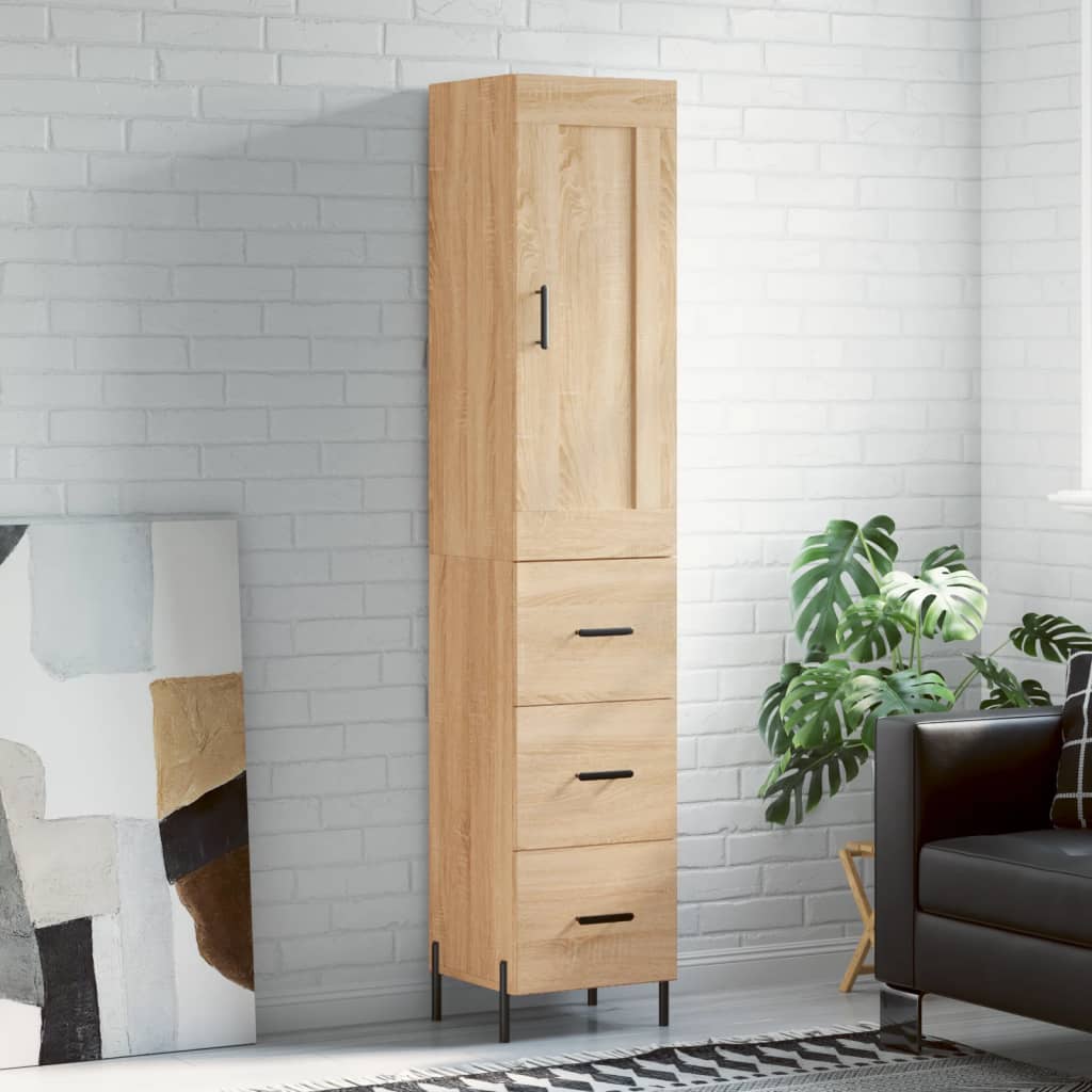 Buffet haut Chêne sonoma 34,5x34x180 cm Bois d'ingénierie - XIOS