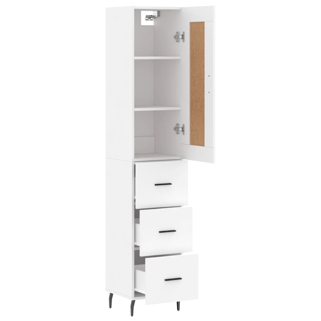 Buffet haut Blanc 34,5x34x180 cm Bois d'ingénierie - XIOS