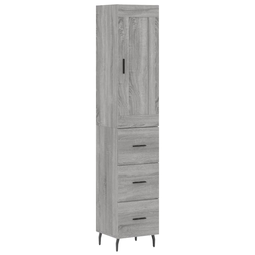 Buffet haut Sonoma gris 34,5x34x180 cm Bois d'ingénierie - XIOS