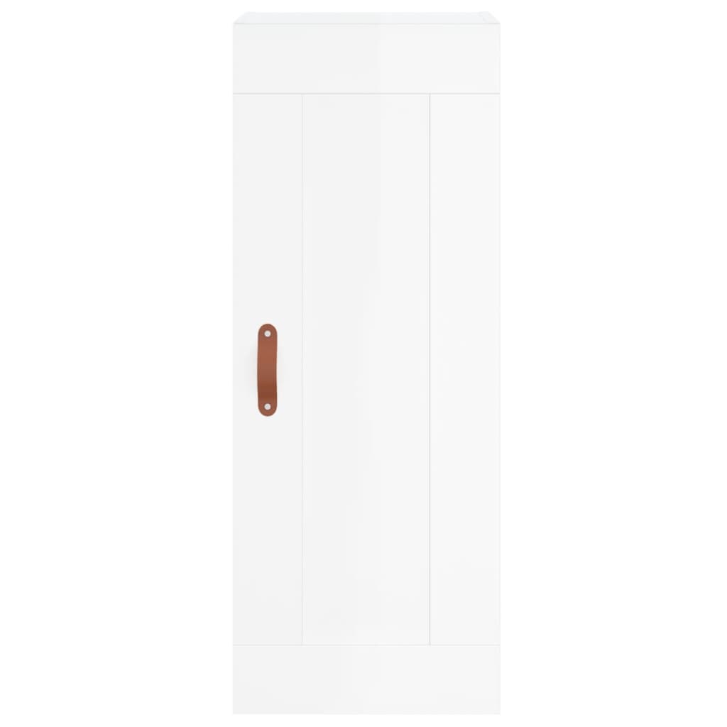Buffet haut Blanc brillant 34,5x34x180 cm Bois d'ingénierie - XIOS