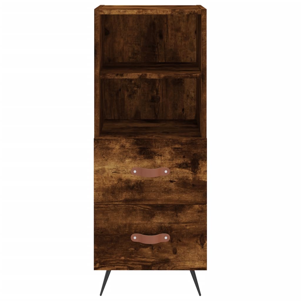 Buffet haut Chêne fumé 34,5x34x180 cm Bois d'ingénierie - XIOS