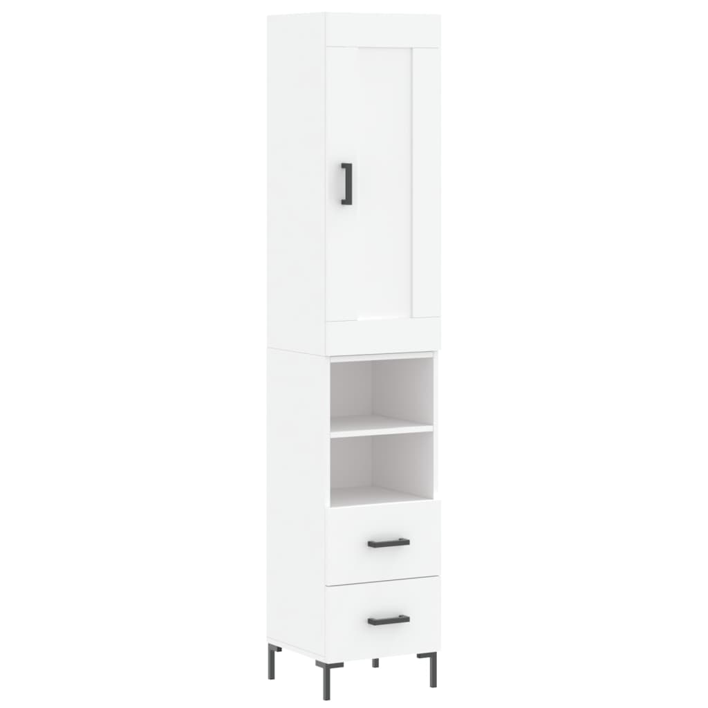 Buffet haut Blanc 34,5x34x180 cm Bois d'ingénierie - XIOS