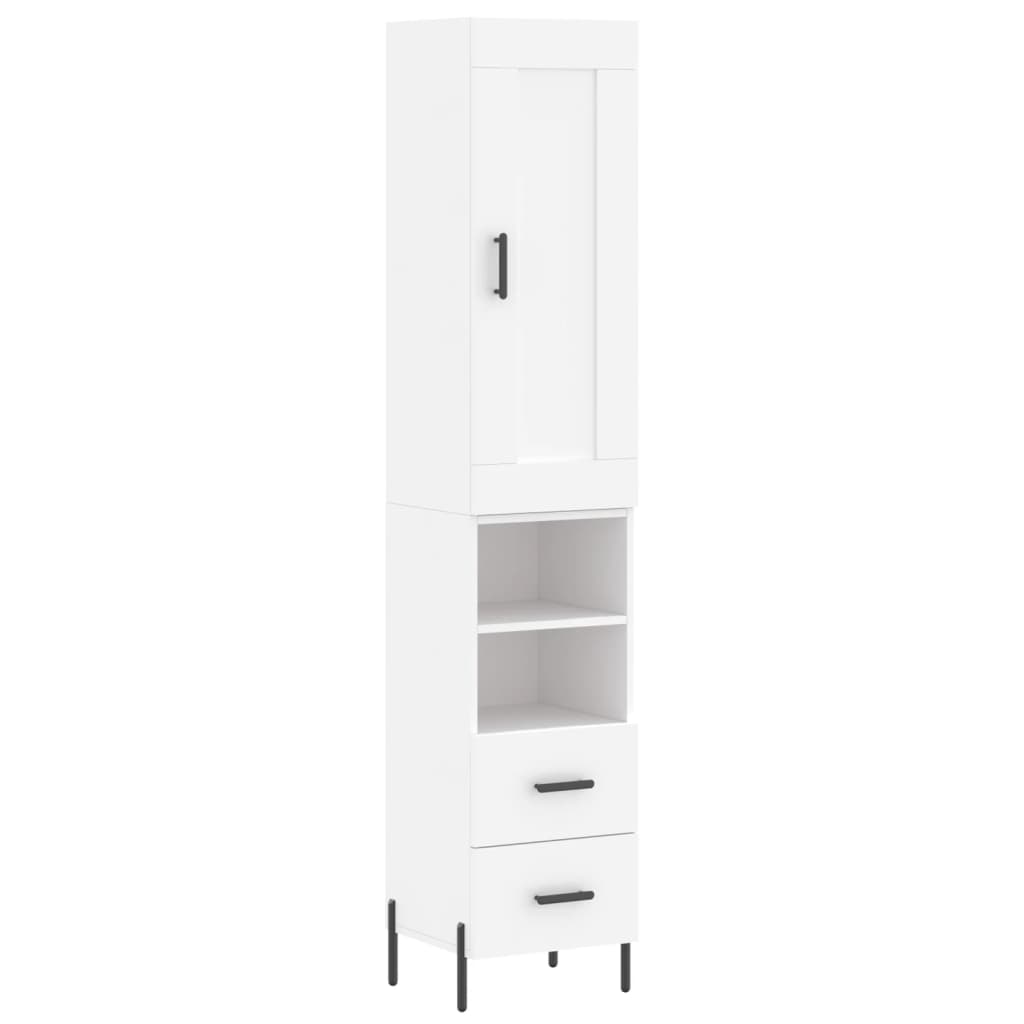 Buffet haut Blanc 34,5x34x180 cm Bois d'ingénierie - XIOS