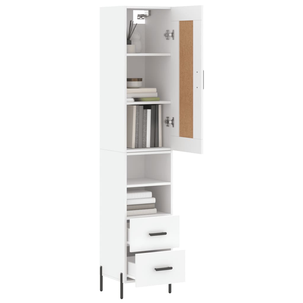 Buffet haut Blanc 34,5x34x180 cm Bois d'ingénierie - XIOS