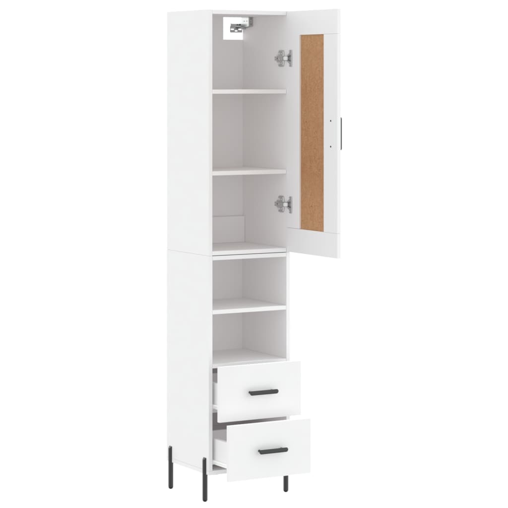 Buffet haut Blanc 34,5x34x180 cm Bois d'ingénierie - XIOS