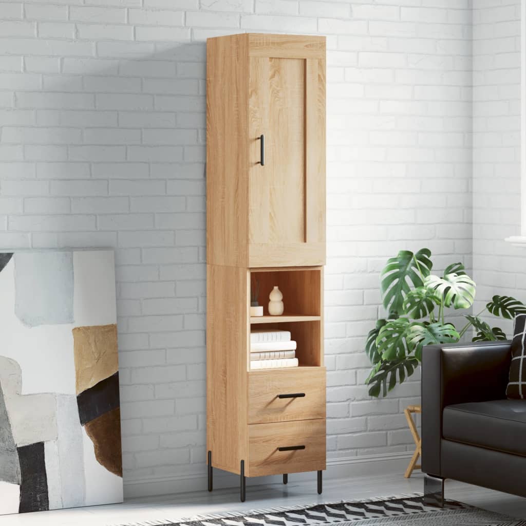 Buffet haut Chêne sonoma 34,5x34x180 cm Bois d'ingénierie - XIOS