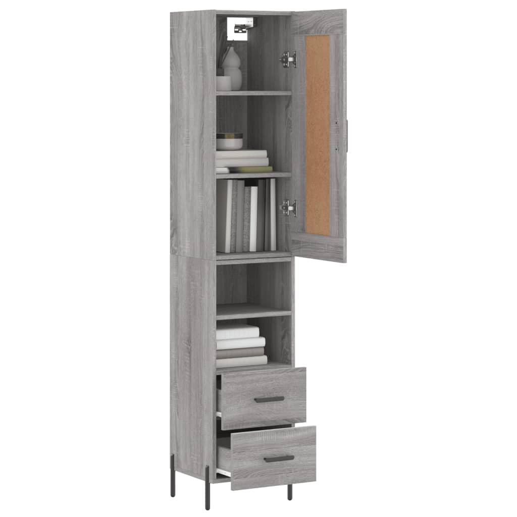 Buffet haut Sonoma gris 34,5x34x180 cm Bois d'ingénierie - XIOS