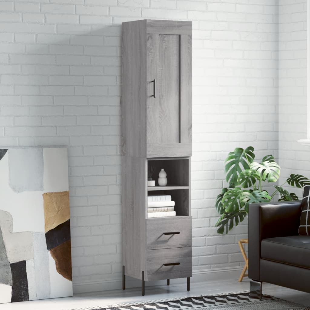 Buffet haut Sonoma gris 34,5x34x180 cm Bois d'ingénierie - XIOS