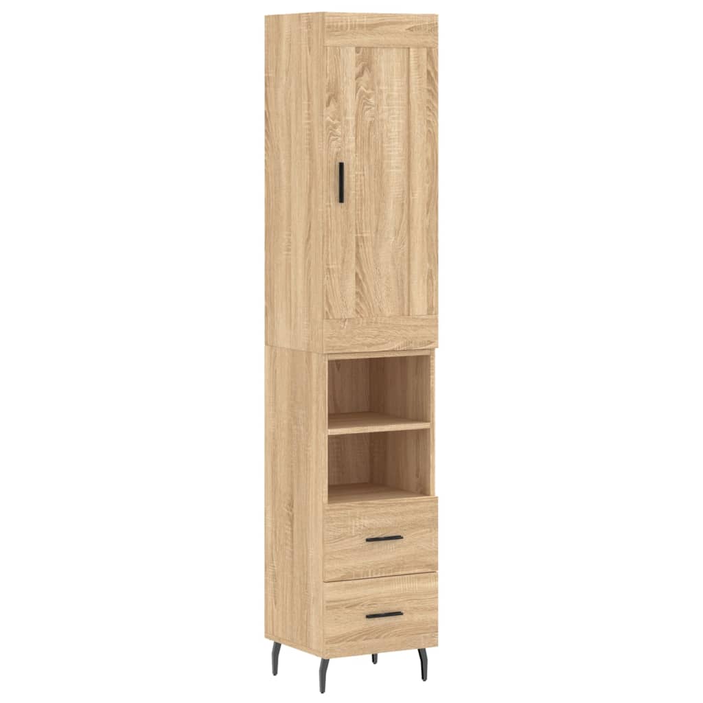 Buffet haut Chêne sonoma 34,5x34x180 cm Bois d'ingénierie - XIOS