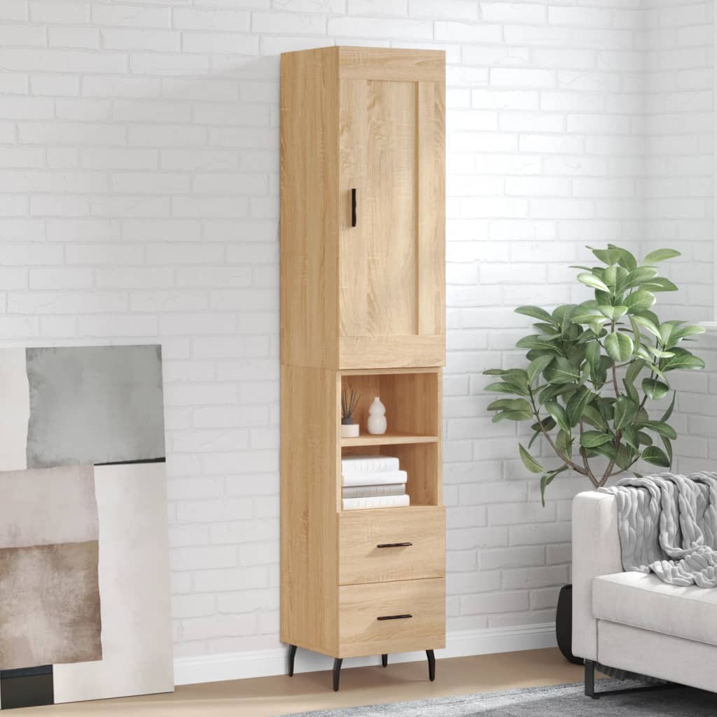 Buffet haut Chêne sonoma 34,5x34x180 cm Bois d'ingénierie - XIOS
