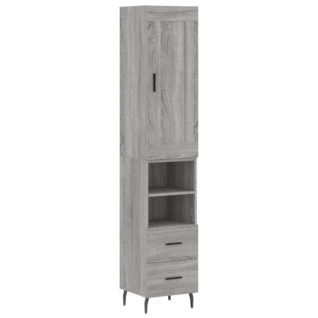 Buffet haut Sonoma gris 34,5x34x180 cm Bois d'ingénierie - XIOS