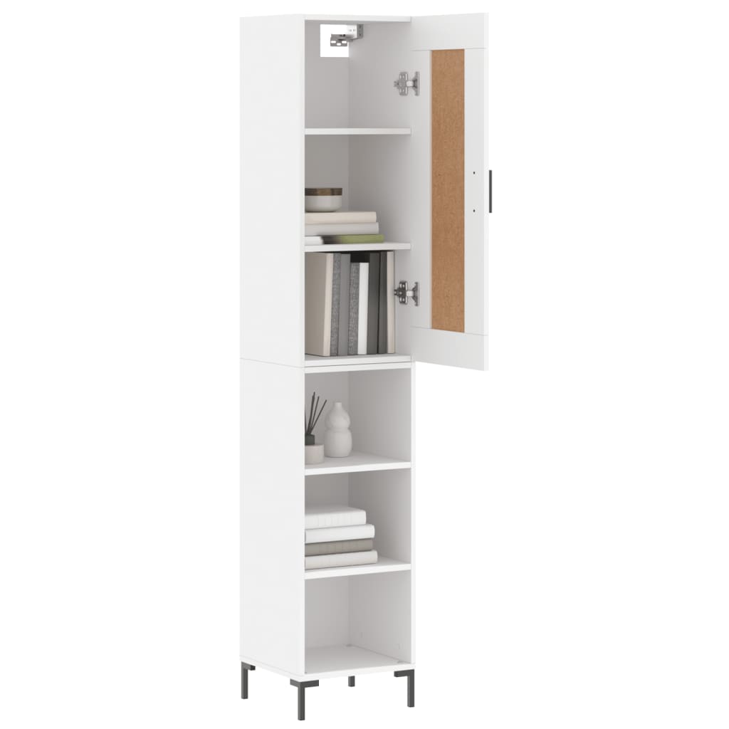 Buffet haut Blanc 34,5x34x180 cm Bois d'ingénierie - XIOS