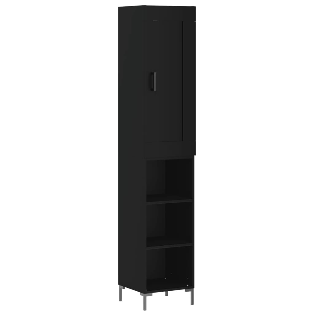 Buffet haut Noir 34,5x34x180 cm Bois d'ingénierie - XIOS