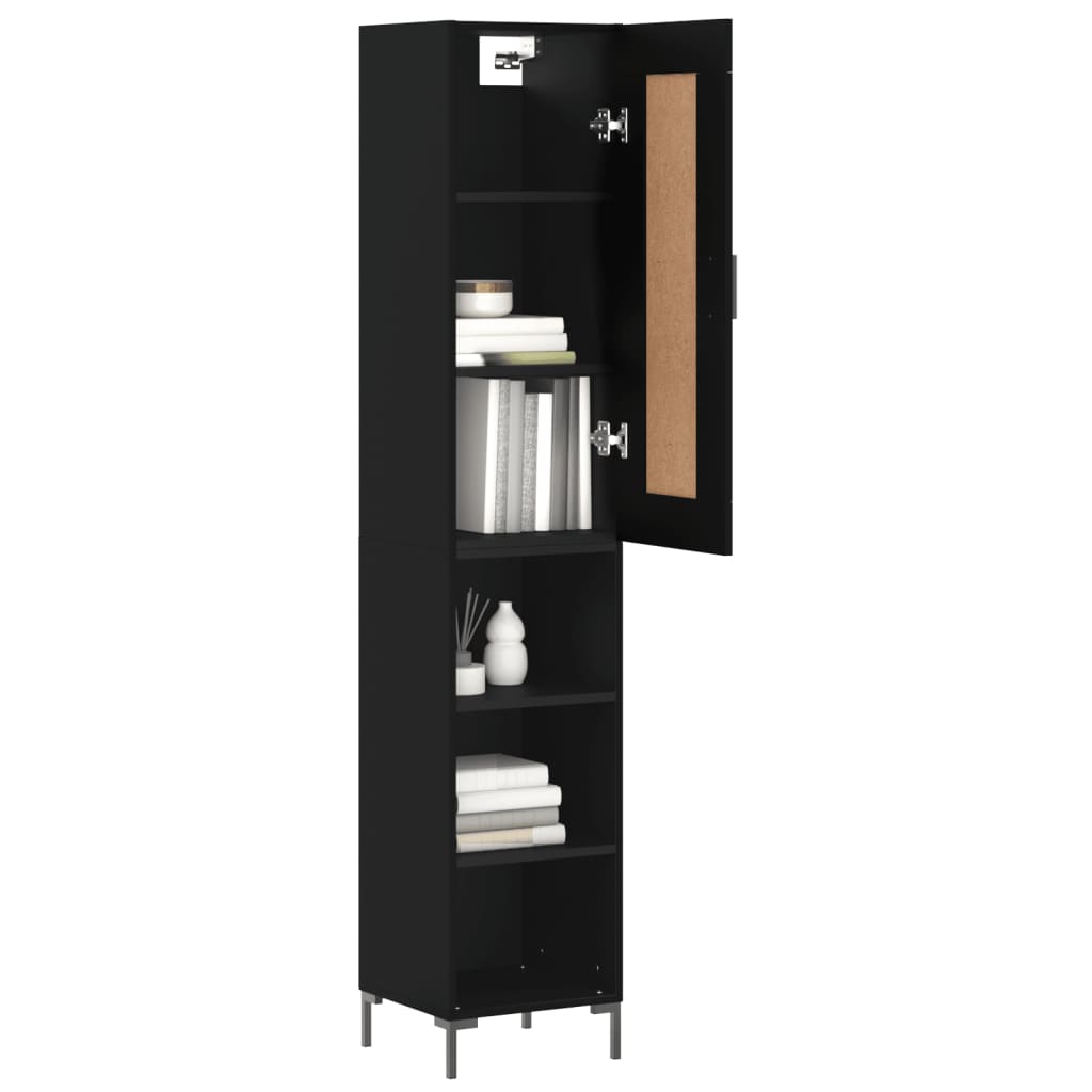 Buffet haut Noir 34,5x34x180 cm Bois d'ingénierie - XIOS