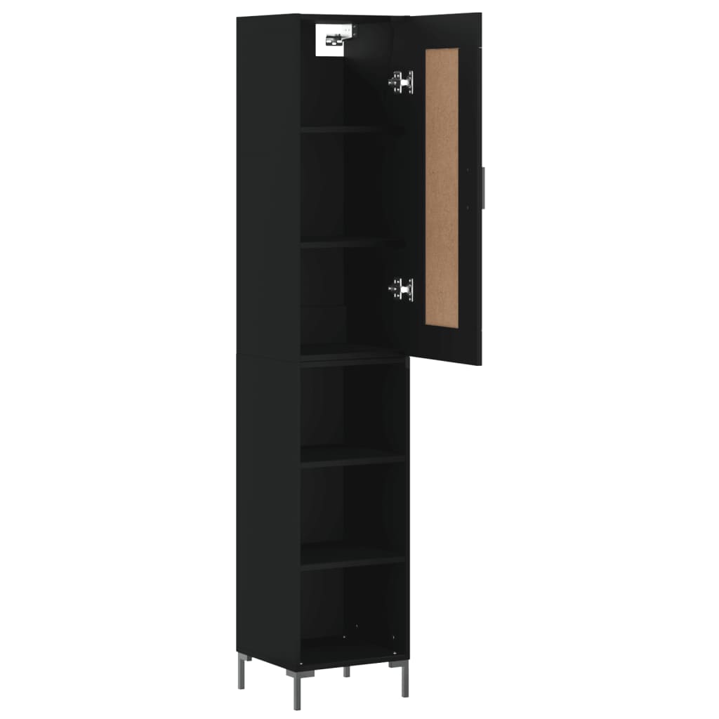 Buffet haut Noir 34,5x34x180 cm Bois d'ingénierie - XIOS