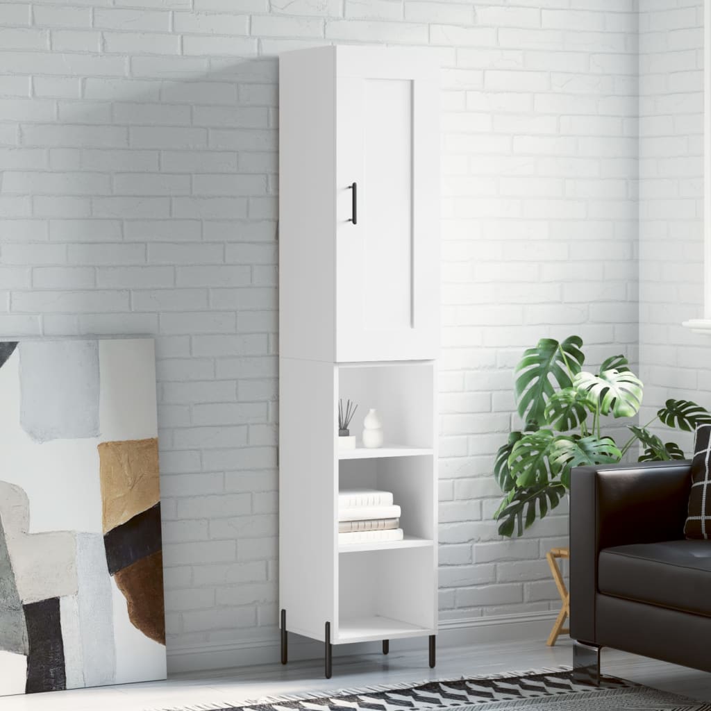 Buffet haut Blanc 34,5x34x180 cm Bois d'ingénierie - XIOS