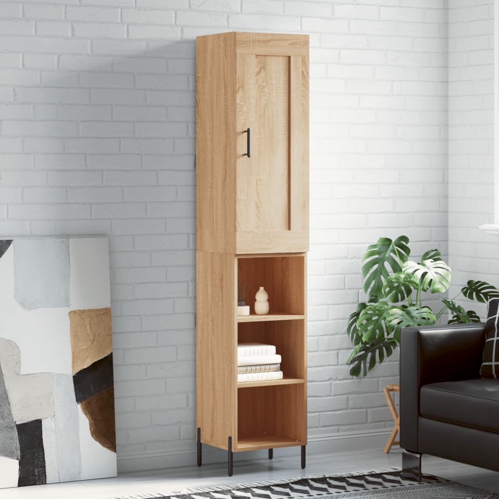 Buffet haut Chêne sonoma 34,5x34x180 cm Bois d'ingénierie - XIOS