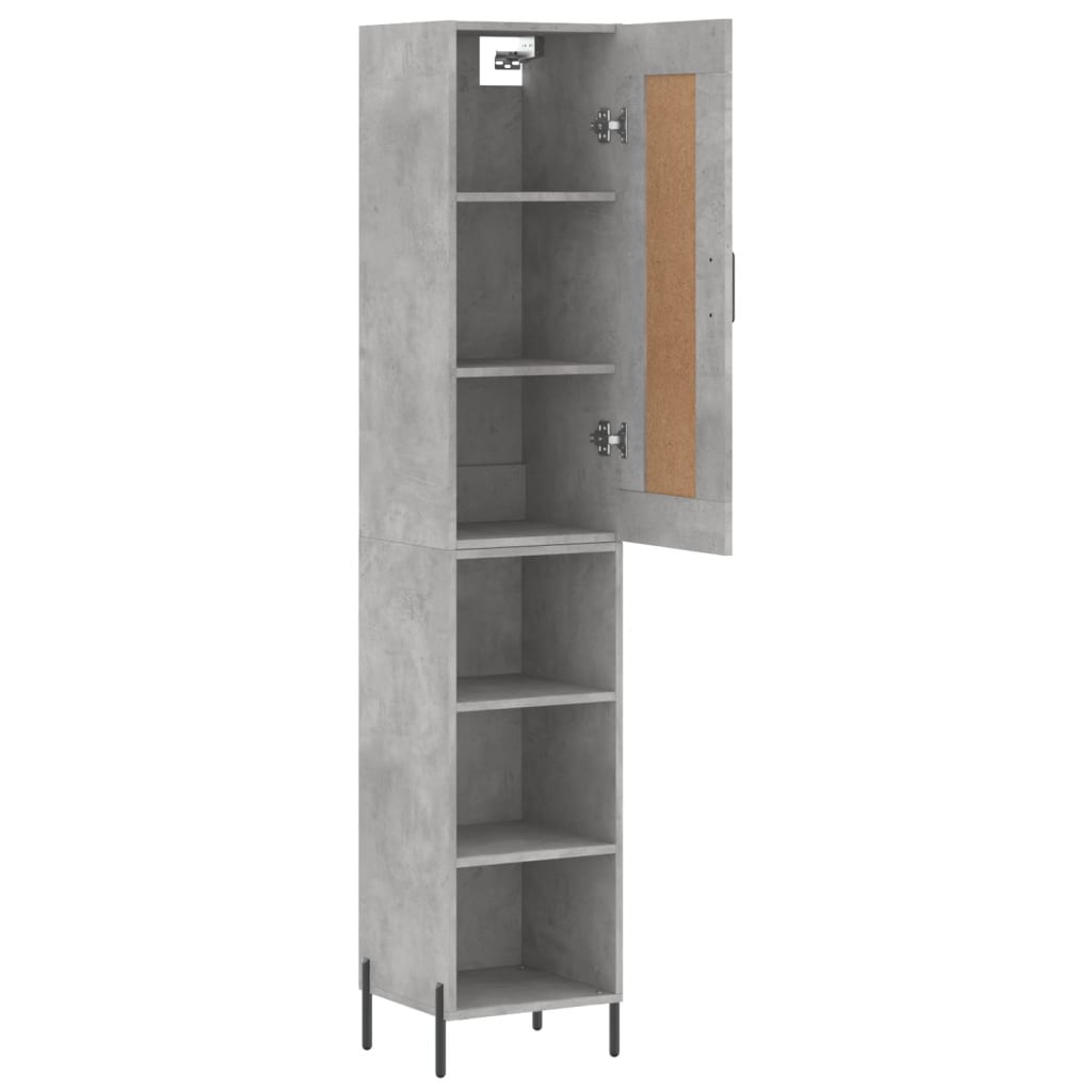 Buffet haut Gris béton 34,5x34x180 cm Bois d'ingénierie - XIOS