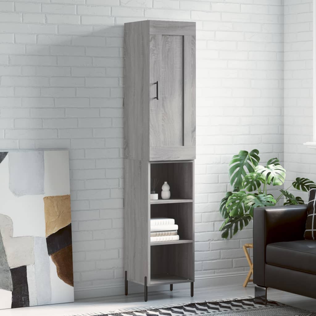 Buffet haut Sonoma gris 34,5x34x180 cm Bois d'ingénierie - XIOS