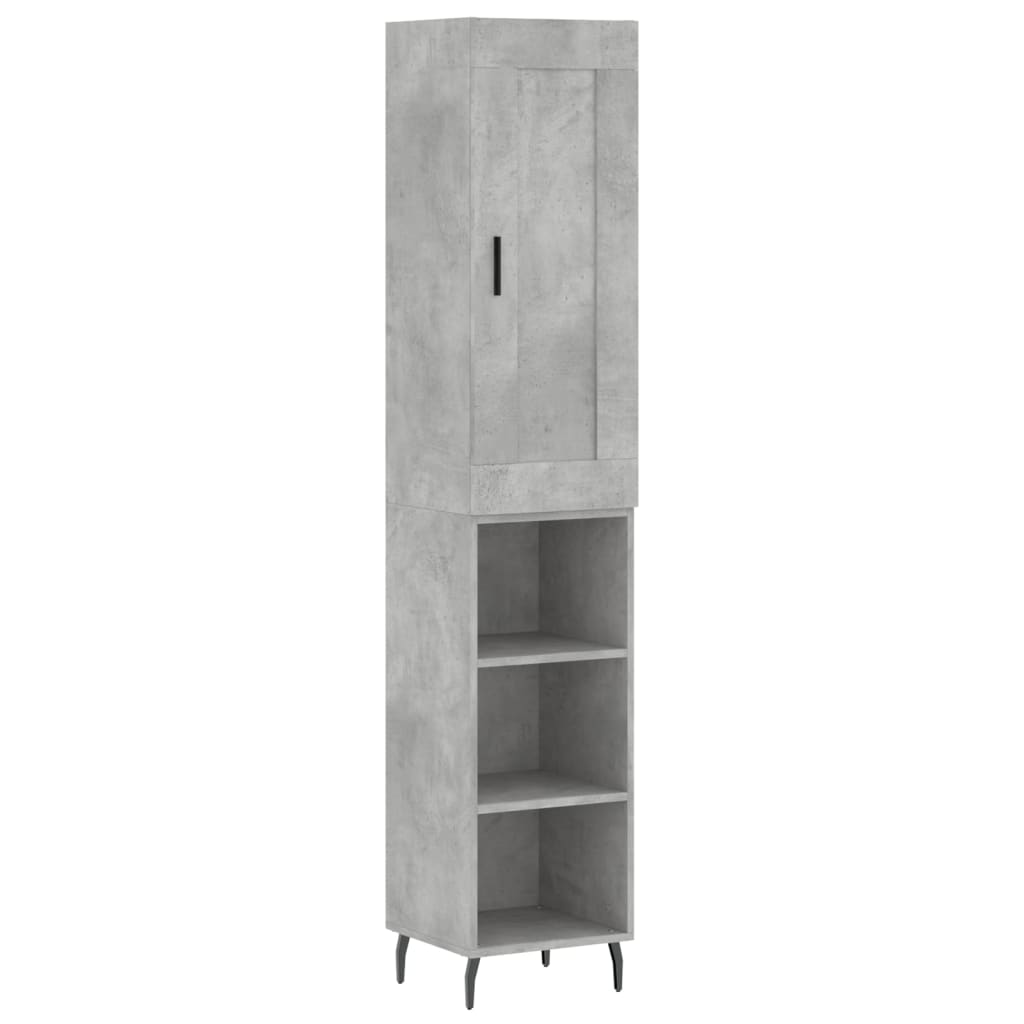 Buffet haut Gris béton 34,5x34x180 cm Bois d'ingénierie - XIOS