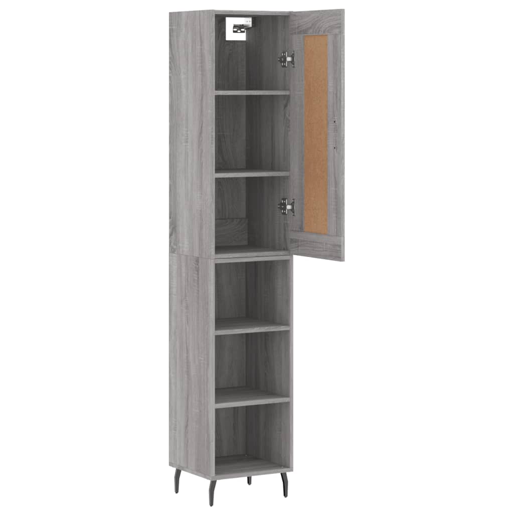 Buffet haut Sonoma gris 34,5x34x180 cm Bois d'ingénierie - XIOS