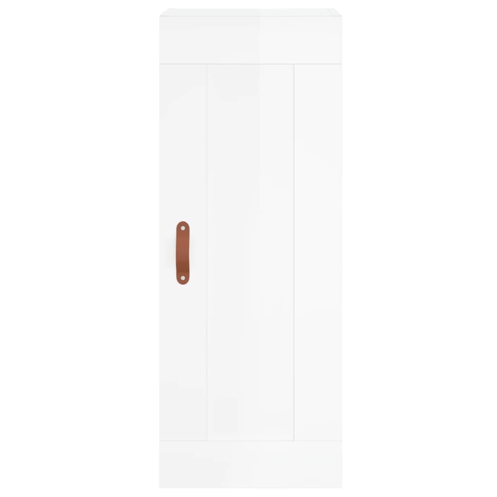 Buffet haut Blanc brillant 34,5x34x180 cm Bois d'ingénierie - XIOS