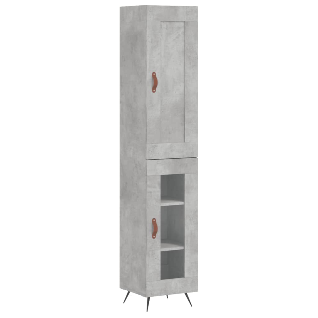 Buffet haut Gris béton 34,5x34x180 cm Bois d'ingénierie - XIOS
